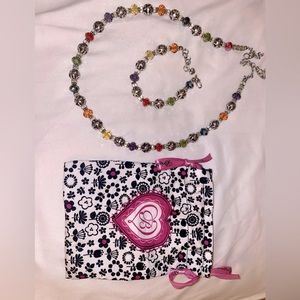 Brighton Silver Beaded Necklace and matching Bracelet